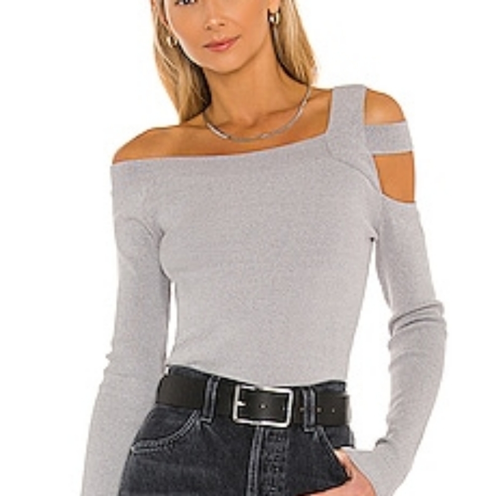 Hours Revolve Milee long sleeve Top Gray S NEW NWT